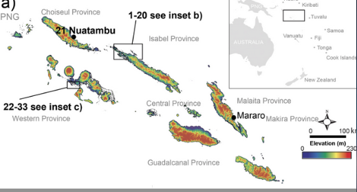 Situation des îles étudiées par les scientifiques australiens. Doc. ERL